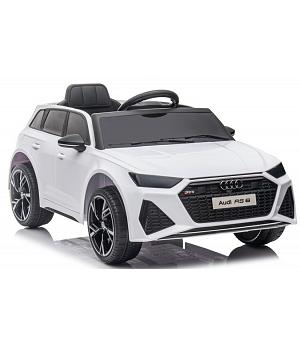 COCHE Audi RS6 12V, asiento cuero, goma EVA, BLANCO LE11963